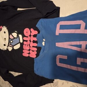 GAP Blue Long Sleeve Tee Casual Crew Neck